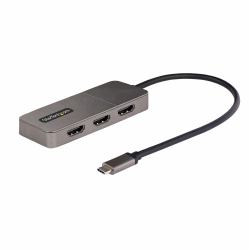 StarTech.com Adaptador USB-C de 3 Puertos Multimonitor - Hub MST USB Tipo C a 3 Puertos HDMI - Divisor Multiplicador DP Triple 4K 60Hz - HDR - Cable Extra Largo - Solamente para Windows 