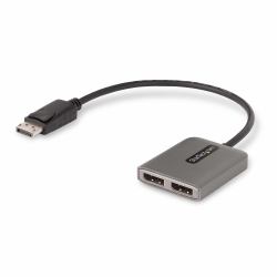 StarTech.com Hub MST de 2 Puertos DisplayPort 1.4 - Divisor Splitter DP para 2 Monitores - Adaptador DisplayPort a 2x DisplayPort de 5K 60Hz - Alimentado por USB - Windows Solamente 