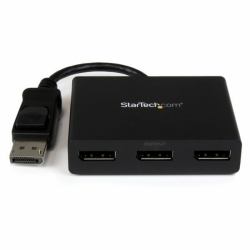 StarTech.com Hub MST de 3 Puertos DisplayPort 1.2 - Divisor Splitter DP de 3 Monitores - Adaptador DP a 2x DisplayPort 4K 30Hz 1x DisplayPort 1080 - Alimentado por USB - Windows Solamente 