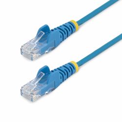 StarTech.com Cable Cat6 de 2,5m - Delgado - con Conectores RJ45 sin Enganches - Azul 