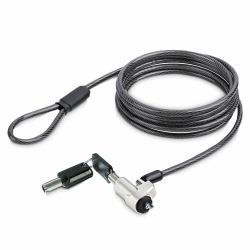 StarTech.com Cable de Seguridad de Acero para Ordenador Portátil Compatible con Noble Wedge&reg; - Cable de 2m - Candado Antirrobo con Llave - para Dell XPS/Portátiles 2 en 1 