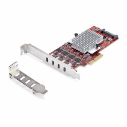 StarTech.com Tarjeta PCIe USB-C de 4 Puertos - Hub Interno USB Tipo C - USB 3.2 10Gb - 4 Controladores Independientes USB - TAA 