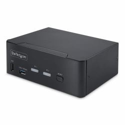 StarTech.com Switch KVM DisplayPort 1.4 de 2 Puertos y 2 Monitores - 8K 60Hz - 4K 144Hz - con Hub USB de 2 Puertos [10Gbps] - 4 Puerto USB HID - Conmutado por Teclas de Acceso Rápido - TAA 