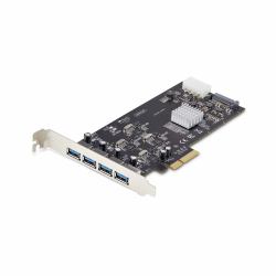 StarTech.com Tarjeta PCI Express de 4 Puertos USB-A - Tarjeta PCIe USB 3.2 de 5Gbps - 4 Controladores USB Independientes - Hub Interno USB-A - Windows/macOS/Linux 