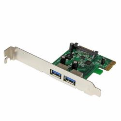 StarTech.com Tarjeta PCI Express de 2 Puertos USB 3.0 SuperSpeed con UASP y Alimentación SATA - Adaptador Interno 