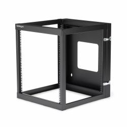 StarTech.com Rack de Servidores Abierto de 12U Abisagrado de Pared - de 19 Pulgadas - de 4 Columnas - con 50cm de Profundidad de Montaje - para Equipo de Redes AV 