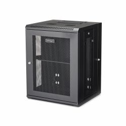 StarTech.com Armario Rack de Pared para Servidores 15U 19" 4 Columnas y Estante 1U - Rack de Servidores de Montaje en Pared con Bisagra - Rack Ventilado para Equipo de Red 