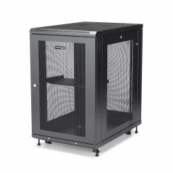StarTech.com Armario Rack para Servidores 18U 19" 4 Columnas - Rack de Servidores con Cerradura y Seguro - Rack con Ruedas y Carriles de Montaje Ajustables para Equipo de Red 