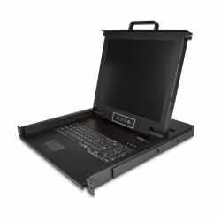 StarTech.com Consola KVM de Montaje en Rack - Teclado QWERTY - KVM para Rack de Servidores de 1 puerto VGA con Monitor LCD de 17" - Switch KVM 1U con Cables y Hardware - USB - MTBF 50000 