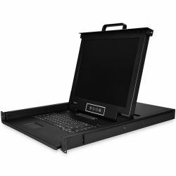 StarTech.com Consola KVM de 16 Puertos para Montaje en Rack con Cables de 1,8m - Teclado QWERTY - Conmutador KVM integrado con monitor LCD de 17" - Switch KVM LCD 1U - OSD - 50000 MTBF 