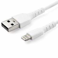 StarTech.com Cable Resistente USB-A a Lightning de 1 m Blanco - Cable de Alimentación y Sincronización USB Tipo A a Lightning con Fibra de Aramida Robusta - Con Certificación MFi de Apple - iPad/iPhone 12 