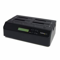 StarTech.com Clonador Borrador Autónomo USB 3.0 / eSATA a SATA de 4 Bahías para Discos Duros y SSDs 1:3 - Docking Station - Sanitizador 