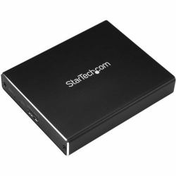 StarTech.com Caja de Dos Bahías M.2 NGFF - USB 3.1 [10Gbps] - RAID - Caja Externa USB-C y USB-A de Aluminio 