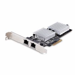 StarTech.com Tarjeta PCI Express Adaptadora de Red Ethernet de 2 Puertos RJ45 - Tarjeta de Red para Servidores o PCs - con Soporte para Tramas Jumbo - Tarjeta LAN - 10GBASE-T - NBASE-T 