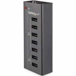 StarTech.com Estación de Carga USB de 7 Puertos Autónoma - 5x Puertos de 1A y 2x Puertos de 2A - Base de Carga USB 