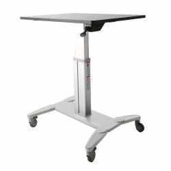 StarTech.com Estación de Trabajo Móvil de Pie y Sentado con Superficie de 80cm - de Altura Ajustable - Escritorio Móvil 