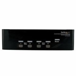 StarTech.com Conmutador Switch KVM 4 Ordenadores 2 Monitores Dobles DVI VGA Audio Puertos USB 1920x1440 