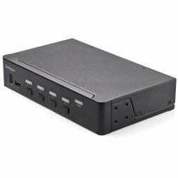 StarTech.com Switch Conmutador KVM de 4 Puertos HDMI 2.0 4K para 1 Monitor - Vídeo de 4K y 60Hz Ultra HD - HDR - Hub Ladrón USB 3.0 de 2 Puertos y 4 Puertos USB 2.0 HID - Audio - HotKey - TAA 