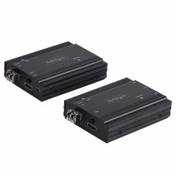 StarTech.com Extensor KVM HDMI de 4K por Fibra - Alargador de Consola Switch KVM con Vídeo HDMI y USB Remoto - hasta 300m [Multimodo] - con 2 Módulos SFP+ MMF de 10Gb - [TX/RX] 