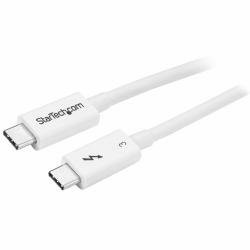StarTech.com Cable Thunderbolt 3 Pasivo 50cm - 40Gbps - PD 100W - Vídeo 4K/5K - Cable Thunderbolt - Certificado Thunderbolt - Compatible USB4 / Modo Alt DP - Thunderbolt 4 - USB 3.2 - USB-C - Blanco 