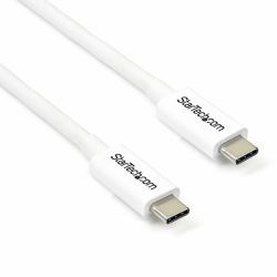 StarTech.com Cable Thunderbolt 3 Pasivo de 2m - 20Gbps - PD 100W - Vídeo 4K - Cable Thunderbolt - Certificado Thunderbolt - Compatible con USB4 / Modo Alt DP - Thunderbolt 4 - USB 3.2 - USB-C - Blanco 