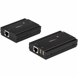 StarTech.com Hub Concentrador Extensor USB 2.0 de 4 Puertos por un Solo Cable Ethernet CAT5e/CAT6 RJ45 - 100m - Juego de Alargador USB - Caja de Metal - Alimentación Externa - 480 Mbps 