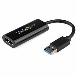 StarTech.com Adaptador USB 3.0 a HDMI - 1080p [1920x1200] - Adaptador Conversor Compacto de USB-A a HDMI para Monitor - Adaptador Gráfico Externo de Vídeo - Negro - para Windows Solamente 