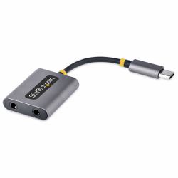 StarTech.com Divisor USB-C de Auriculares - Adaptador USB Tipo C a 2 Auriculares - Multiplicador para Dos Auriculares con Micrófono - DAC Externo 24 Bits USB C a Audio de 3,5mm 