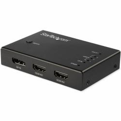 StarTech.com Switch Conmutador de Vídeo HDMI de 4 Puertos - 3x HDMI y 1x DisplayPort - 4K 60Hz 