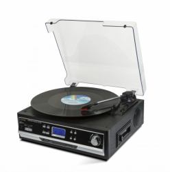 Technaxx TX-22+ Tocadiscos de tracción por correa Negro Semiautomático 