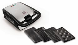 Tefal SW854D sandwichera 700 W Negro, Acero inoxidable 