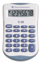 Texas Instruments TI-501 calculadora Bolsillo Calculadora básica Azul, Blanco 