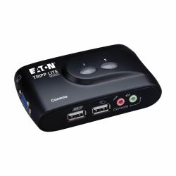 Tripp Lite B004-VUA2-K-R KVM Compacto de 2 Puertos USB con Audio y Cables 