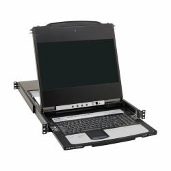 Tripp Lite B030-DP08-17DIP Consola KVM NetDirector de 8 Puertos DisplayPort con LCD de 17", Acceso Remoto IP, Riel Doble, Instalación en 1U de Rack 