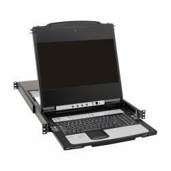 Tripp Lite B030-DP16-17D Consola KVM NetDirector de 16 Puertos DisplayPort con LCD de 17", Riel Doble, Instalación en 1U de Rack 