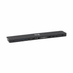 Tripp Lite U442-DOCK7D-B Estación de Conexión USB C, Pantalla Triple - 4K HDMI y DP, VGA, USB 3.2 Gen 1, Hub USB A y USB C, GbE, Carga PD de 100W, Negro 