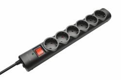 Trust 21059 limitador de tensión Negro 6 salidas AC 1,8 m 