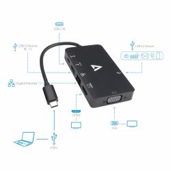 V7 V7UC-U3CRJ45HDVG-BLK Adaptador gráfico USB 3840 x 2160 Pixeles Negro 