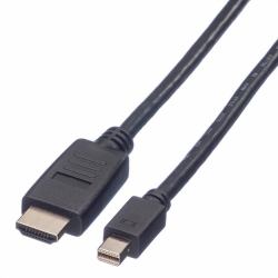 Value 11.99.5790 adaptador de cable de vídeo 1 m Mini DisplayPort Negro 