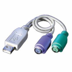 VALUE USB to 2x PS/2 cable ps/2 0,3 m 2x 6-p Mini-DIN USB A Gris 