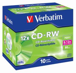 Verbatim CD-RW 12x 700 MB 10 pieza[s] 