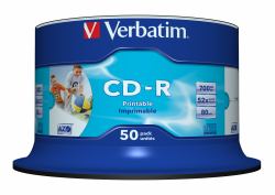 Verbatim CD-R AZO Wide Inkjet Printable no ID 700 MB 52x 50 pieza[s] 
