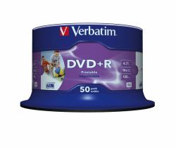 Verbatim DVD+R Wide Inkjet Printable No ID Brand 4,7 GB 50 pieza[s] 