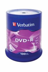 Verbatim DVD+R Matt Silver 4,7 GB 100 pieza[s] 