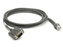 Zebra CBA-R08-S07ZBR cable de serie Gris 2,1336 m RS232 DB9 