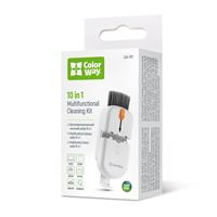 ColorWay CW-1111 10-in-1 Electronics Cleaning Kit Designed For Safely Cleaning Headphones, Teclados, Screens and Cameras. Includes A Retractable Brush, Flocked Sponge, Microfiber Wipes, Screen Cleaner Spray, Key Remover, In A Compact Case Featuring A Pho - Versión UK