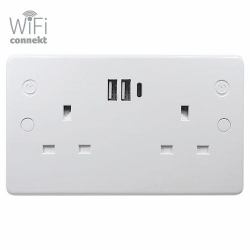 connektgear SMART Socket with USB C Fast Charging - Includes FAST Charging multi adapter cable