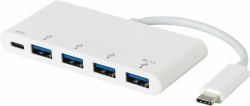 eSTUFF ES623007WH hub de interfaz USB 3.2 Gen 1 [3.1 Gen 1] Type-C 5000 Mbit/s Blanco 