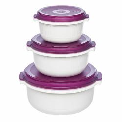 EMSA 508455 recipiente de almacenar comida Alrededor Establecer Blackberry, Blanco 3 pieza[s] 