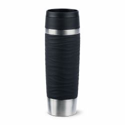 EMSA Travel Mug Waves Grande 500 ml Negro, Acero inoxidable 